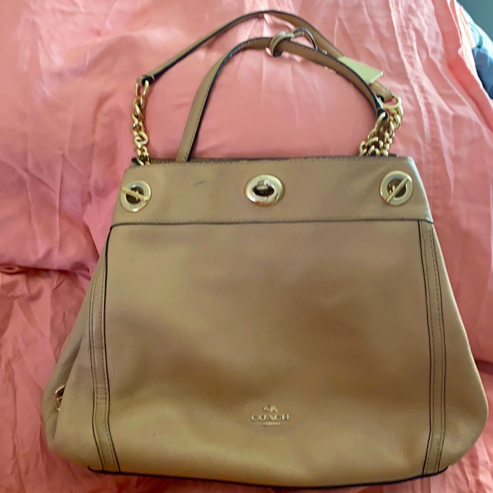 Coach beige small stains inside. No rips